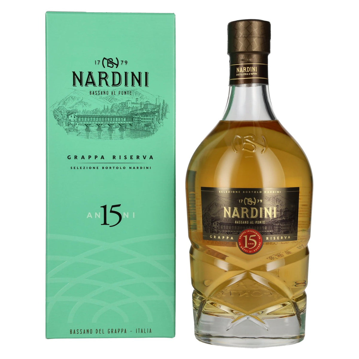 Nardini Grappa Riserva 15 ANNI 45% vol. 0,7 l in geschenkverpakking