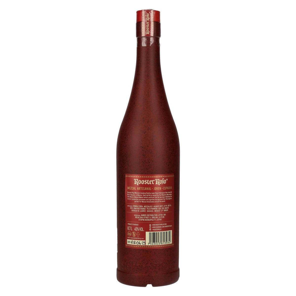 Rooster Rojo MEZCAL Artesanal Joven Espadin Tequila 43 % vol. 0,7 l