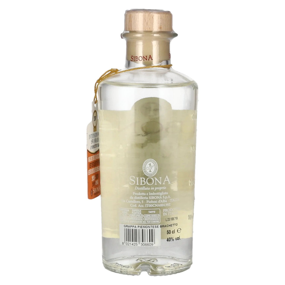 Sibona La Grappa di BRACHETTO 40% ABV 0.5 l