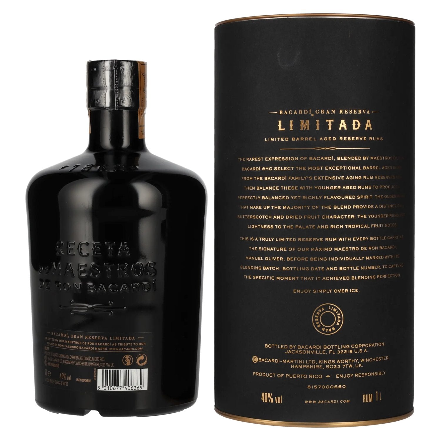 Bacardi Gran Reserva LIMITADA Limited Batch Rum 40% Vol. 1l in geschenkverpakking