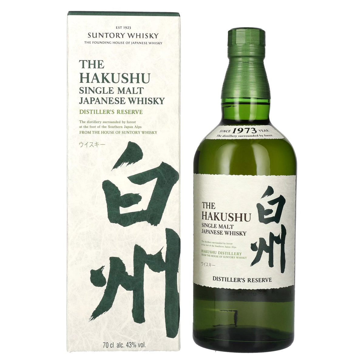 Suntory The Hakushu DISTILLER’S RESERVE Single Malt Japanese Whisky 43% ABV 0.7l in a gift box