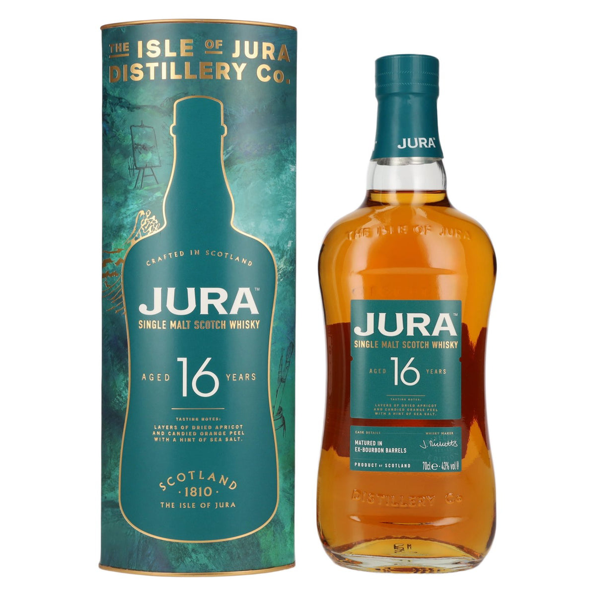 Jura 16 Year Old Single Malt Scotch Whisky 43% vol. 0.7l in a gift box