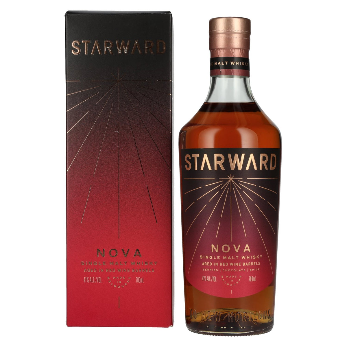 Whisky australien single malt Starward NOVA, 41 % vol., 0,7 l, dans un coffret cadeau