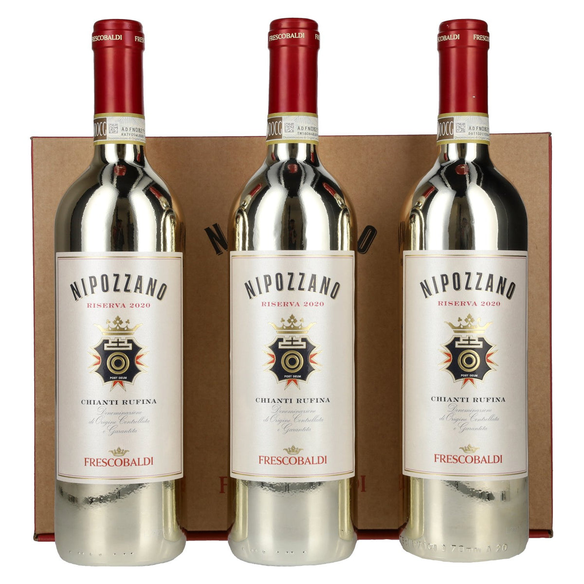 Frescobaldi NIPOZZANO Chianti Rúfina Riserva GOLD EDITION DOCG 2020 13,5 % vol. 3 x 0,75 l dans un coffret cadeau