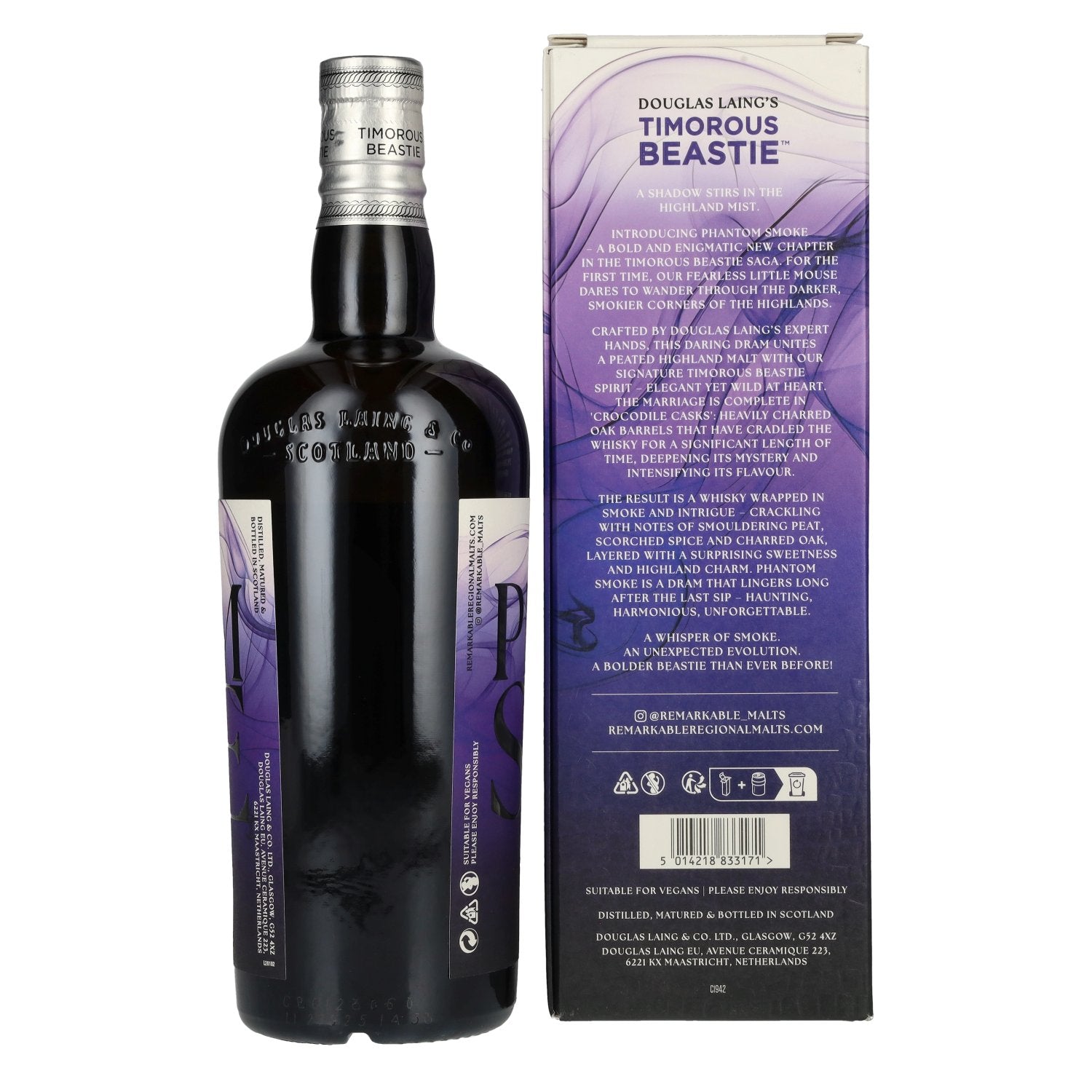 Douglas Laing TIMOROUS BEASTIE Phantom Smoke Charred Crocodile Casks Limited Edition 54,2% Vol. 0,7l in Geschenkbox
