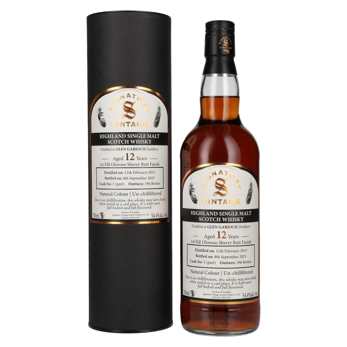 Signatory Vintage GLEN GARIOCH 12 Years Old 1st Fill Oloroso Sherry Butt Finish Cask # 3 54,4% Vol. 0,7l in Geschenkbox