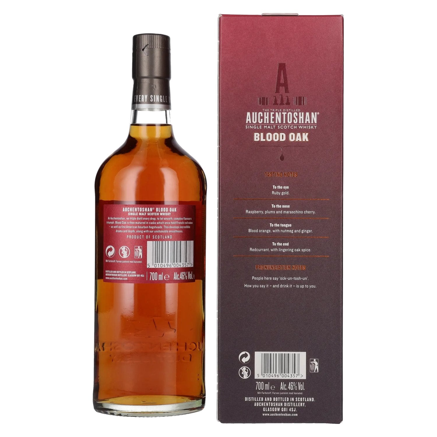 Auchentoshan BLOOD OAK Single Malt Scotch Whisky 46% Vol. 0,7l in Geschenkbox