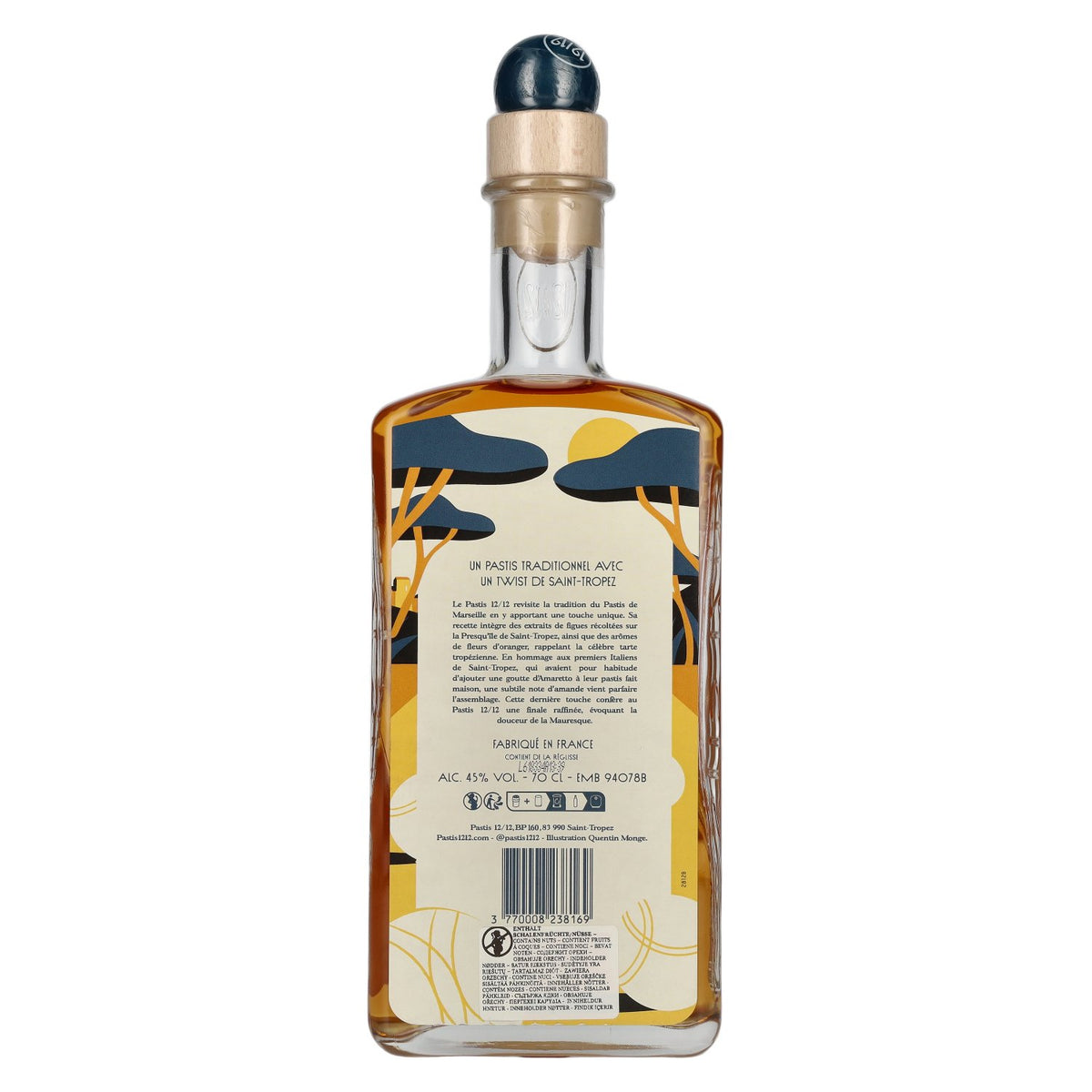 Pastis 12/12 Recette Originale Conçue à Saint-Tropez 45% Vol. 0,7l