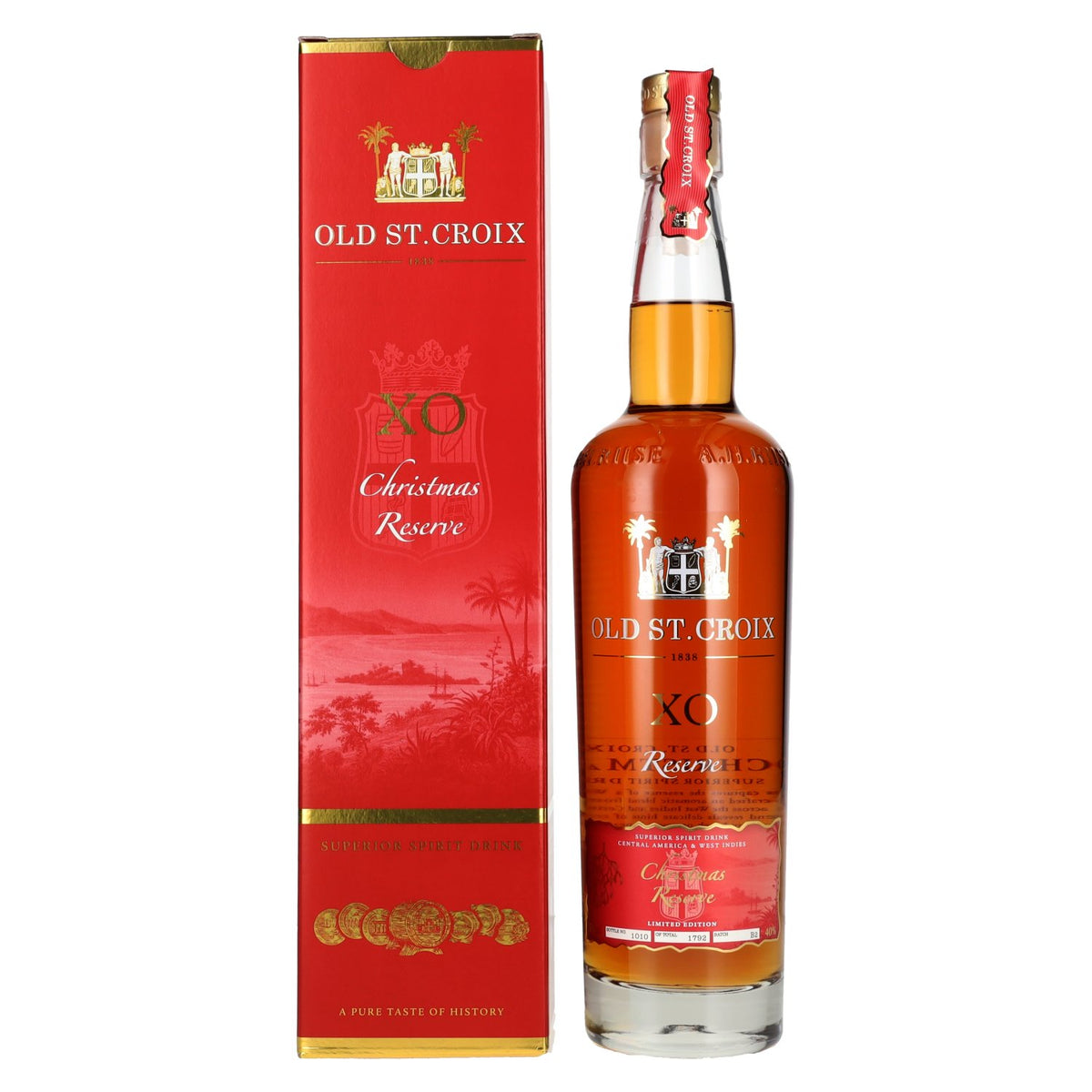 Old St. Croix A.H. Riise X.O. Reserve Christmas Superior Spirit Drink 40 % vol. 0,7 l dans un coffret cadeau