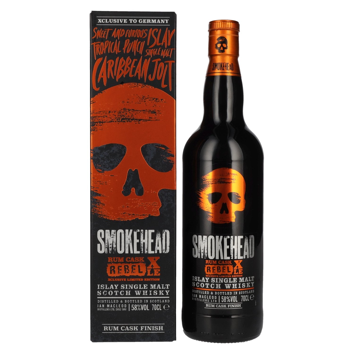 Smokehead RUM Rebels Rum Cask XLE Islay Single Malt Xclusive Limited Edition 58% Vol. 0,7l in geschenkverpakking