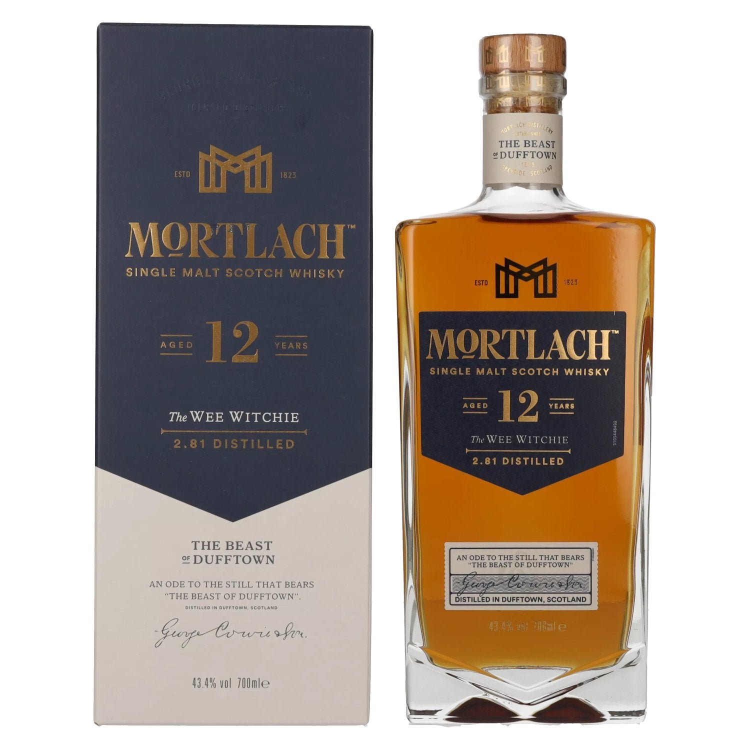Mortlach 12 Years Old The WEE WITCHIE Single Malt 43,4% Vol. 0,7l in geschenkverpakking