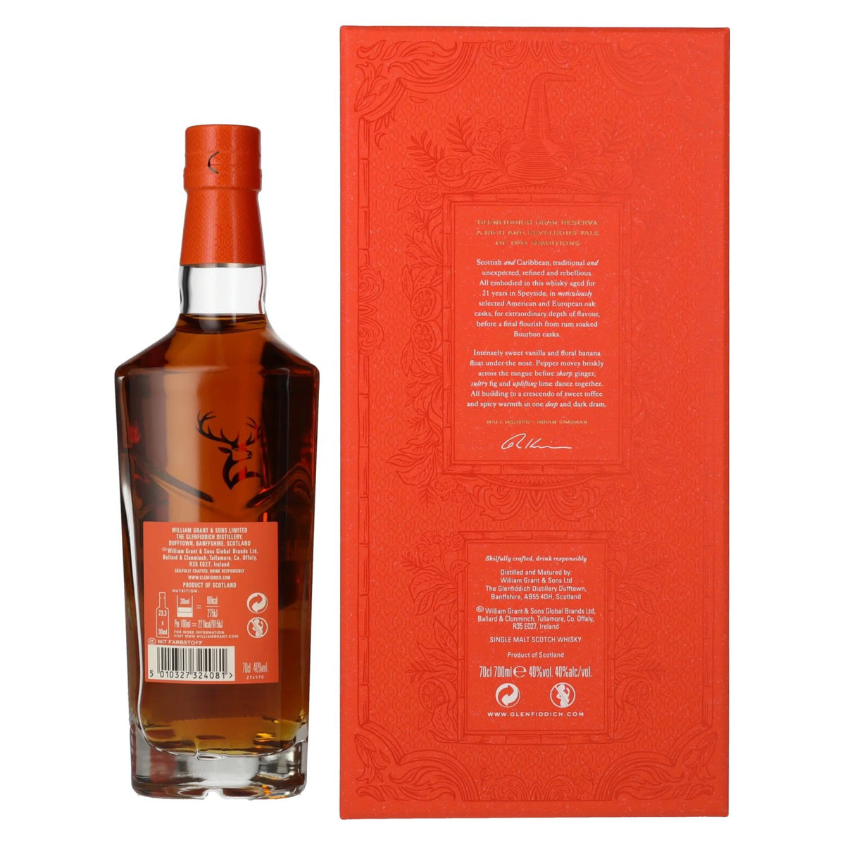 Glenfiddich 21 Years Old GRAN RESERVA Rum Cask Finish 40% vol. 0.7 l in a gift box