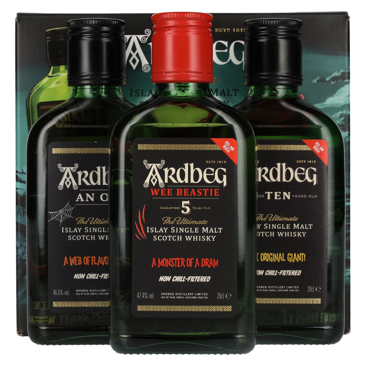 Ardbeg The Three MONSTERS OF SMOKE 46.7% vol. 3 x 0.2 l in a gift box