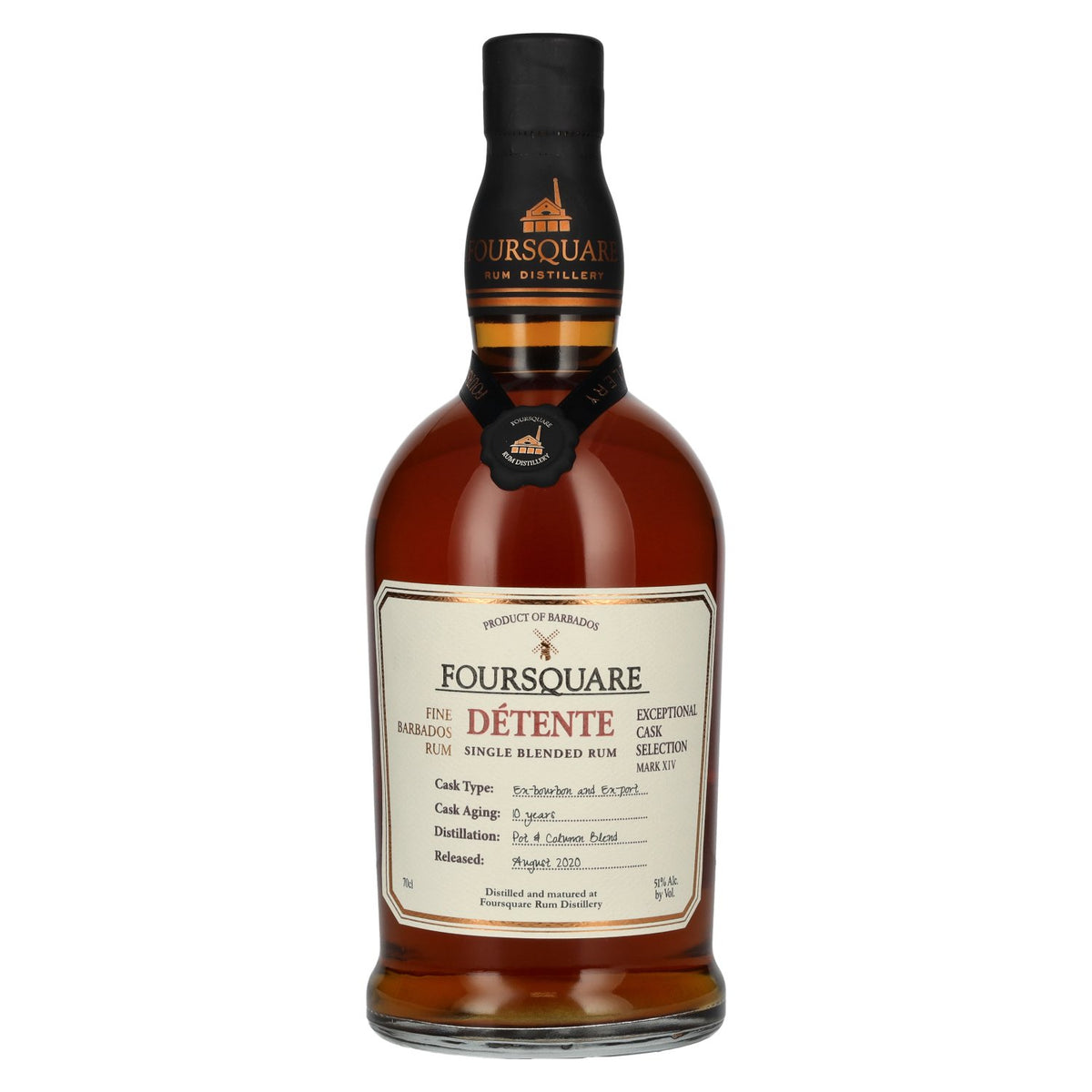 Foursquare 10 Years Old DÉTENTE Single Blended Rum 51% Vol. 0,7l