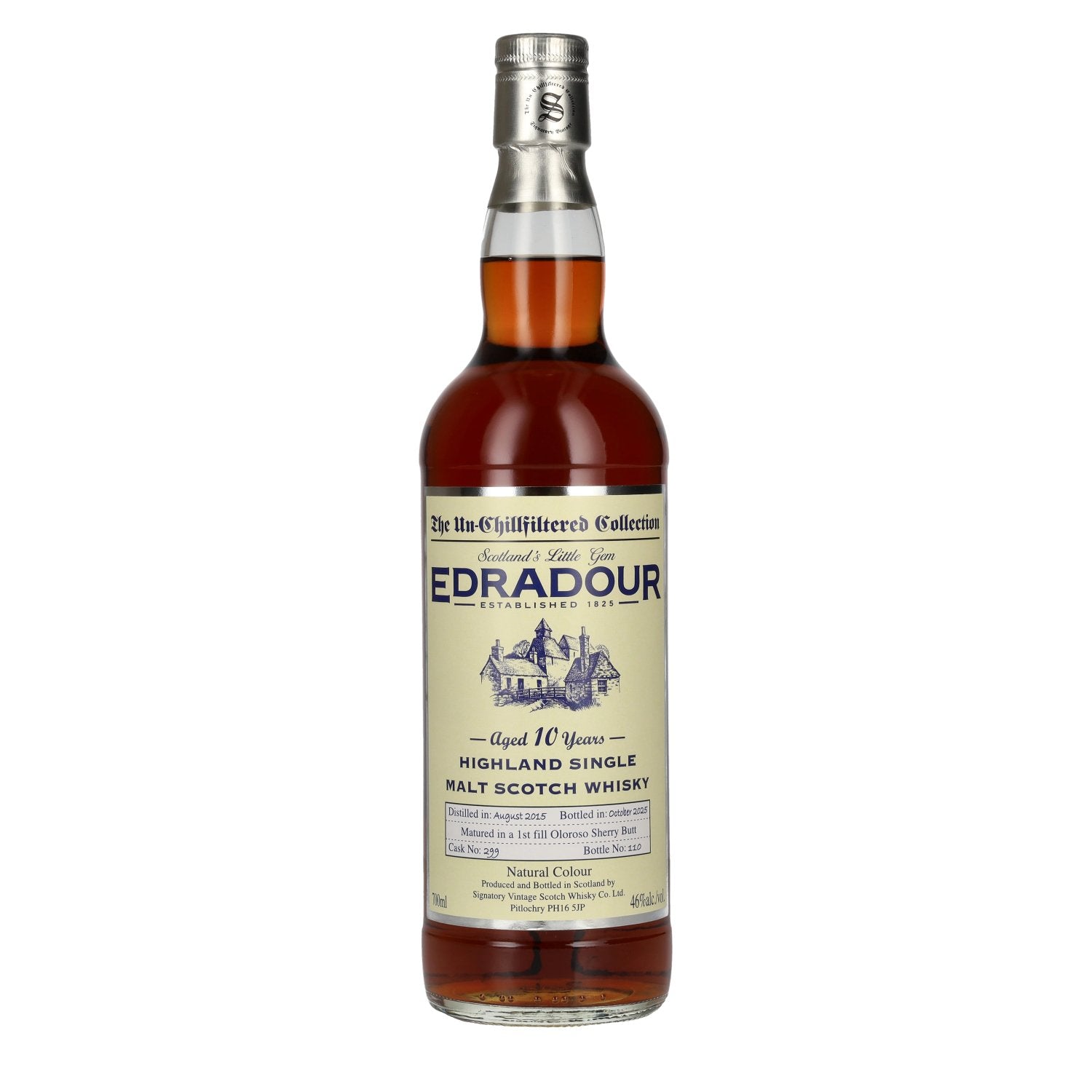 Signatory Vintage Edradour 10 ans d'âge « The Un-Chillfiltered » 2015, 46 % vol., 0,7 l