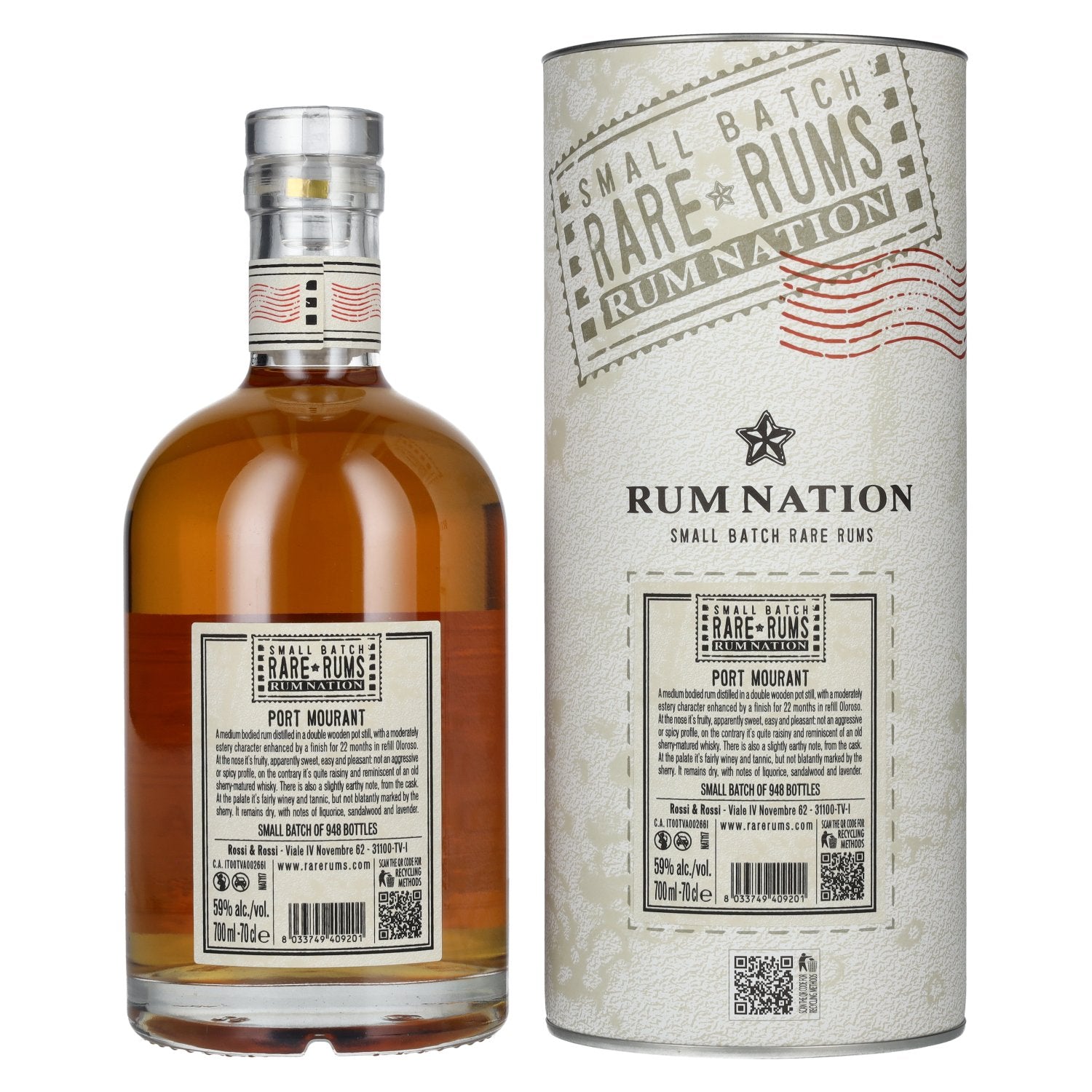 Rum Nation Zeldzame Rums PORT MOURANT 2010/2022 59% Vol. 0,7l in geschenkverpakking