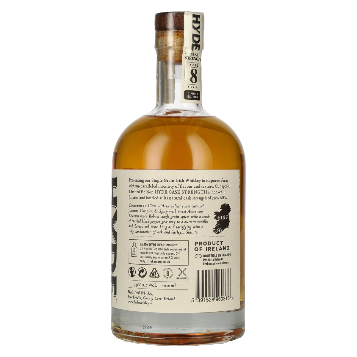 Hyde 8 Years Old CASK STRENGTH Single Grain Ierse whiskey Limited Edition 59% vol. 0,7 l