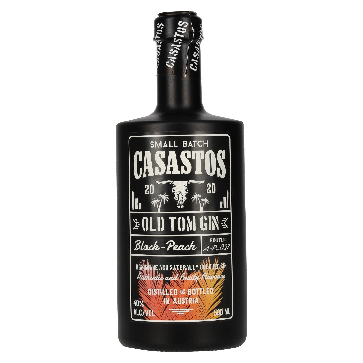 CASASTOS Old Tom Gin Small Batch Black-Peach 40% vol. 0,5l