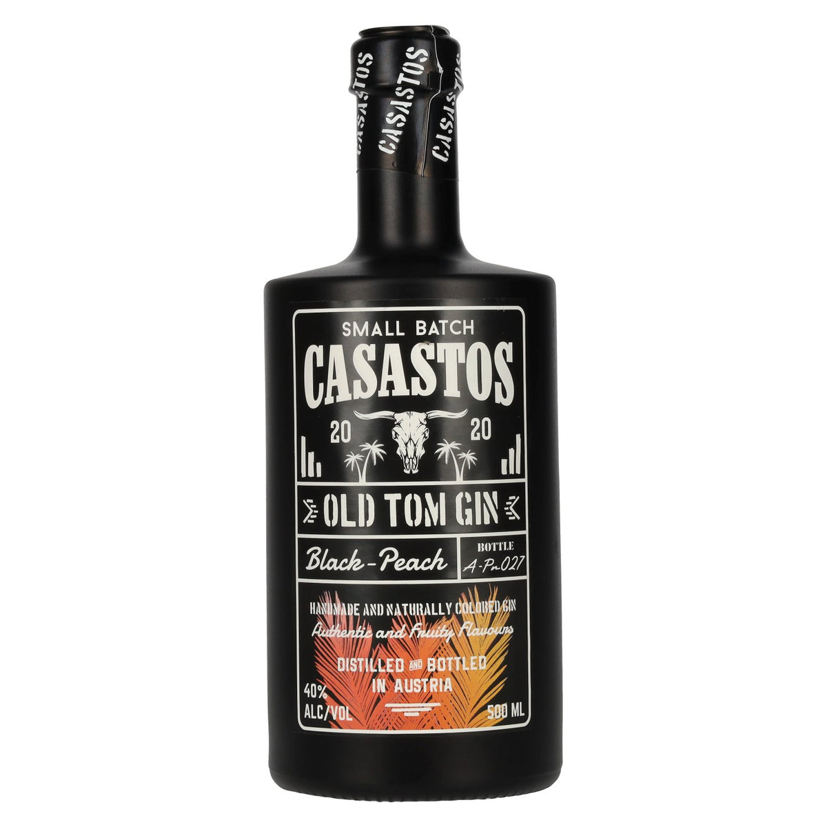 CASASTOS Old Tom Gin Small Batch Black-Peach 40% vol. 0.5 l