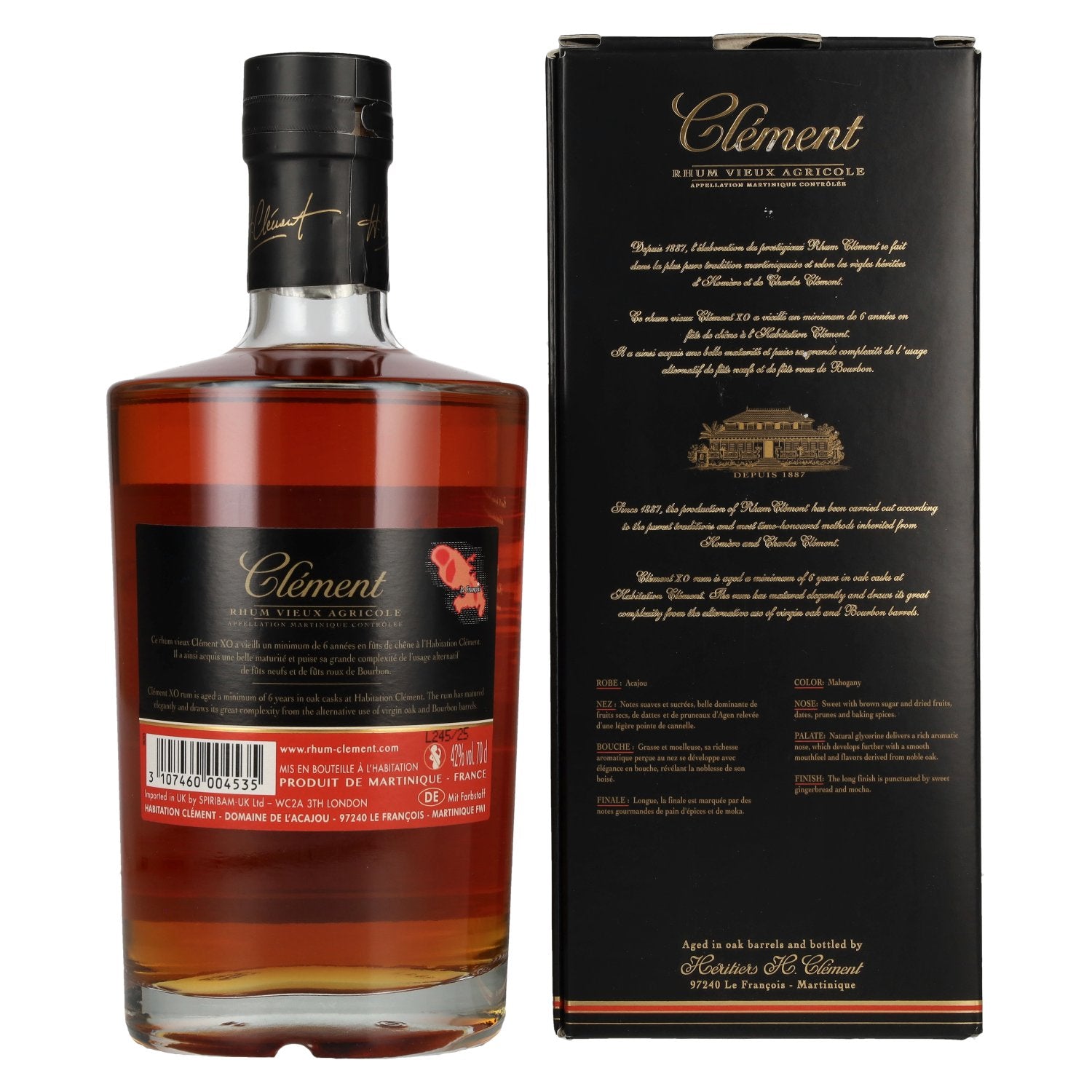 Clément Rhum Vieux Agricole X.O 42% Vol. 0,7l en coffret cadeau
