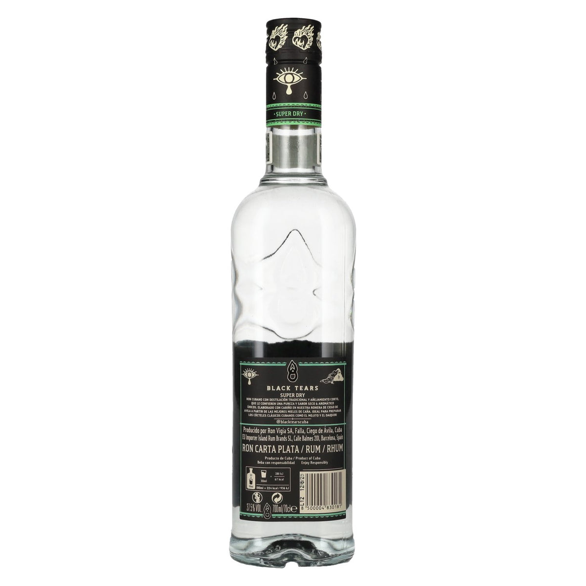 Rhum blanc Black Tears Super Dry 37,5 % vol. 0,7 l