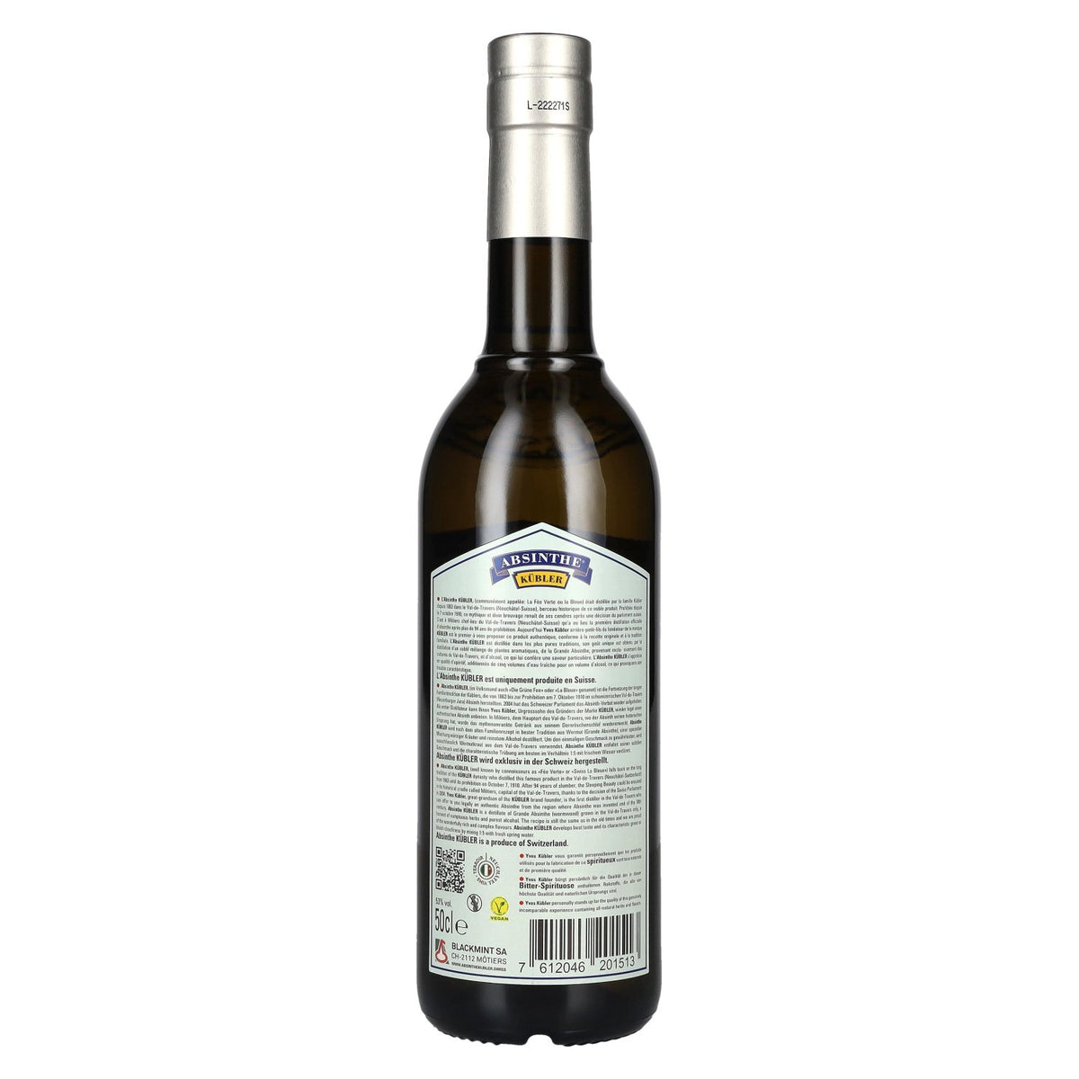 Kübler Absinthe 53% ABV 0.5l