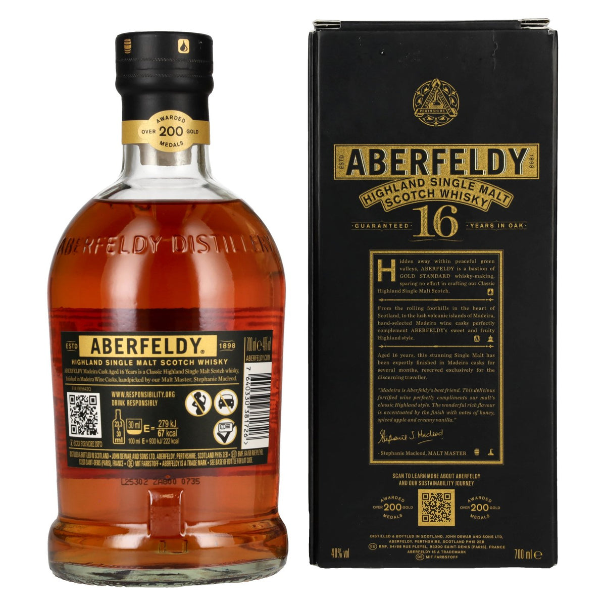 Aberfeldy 16 Years Old Highland Single Malt MADEIRA CASK FINISH 40% Vol. 0,7l in gift box