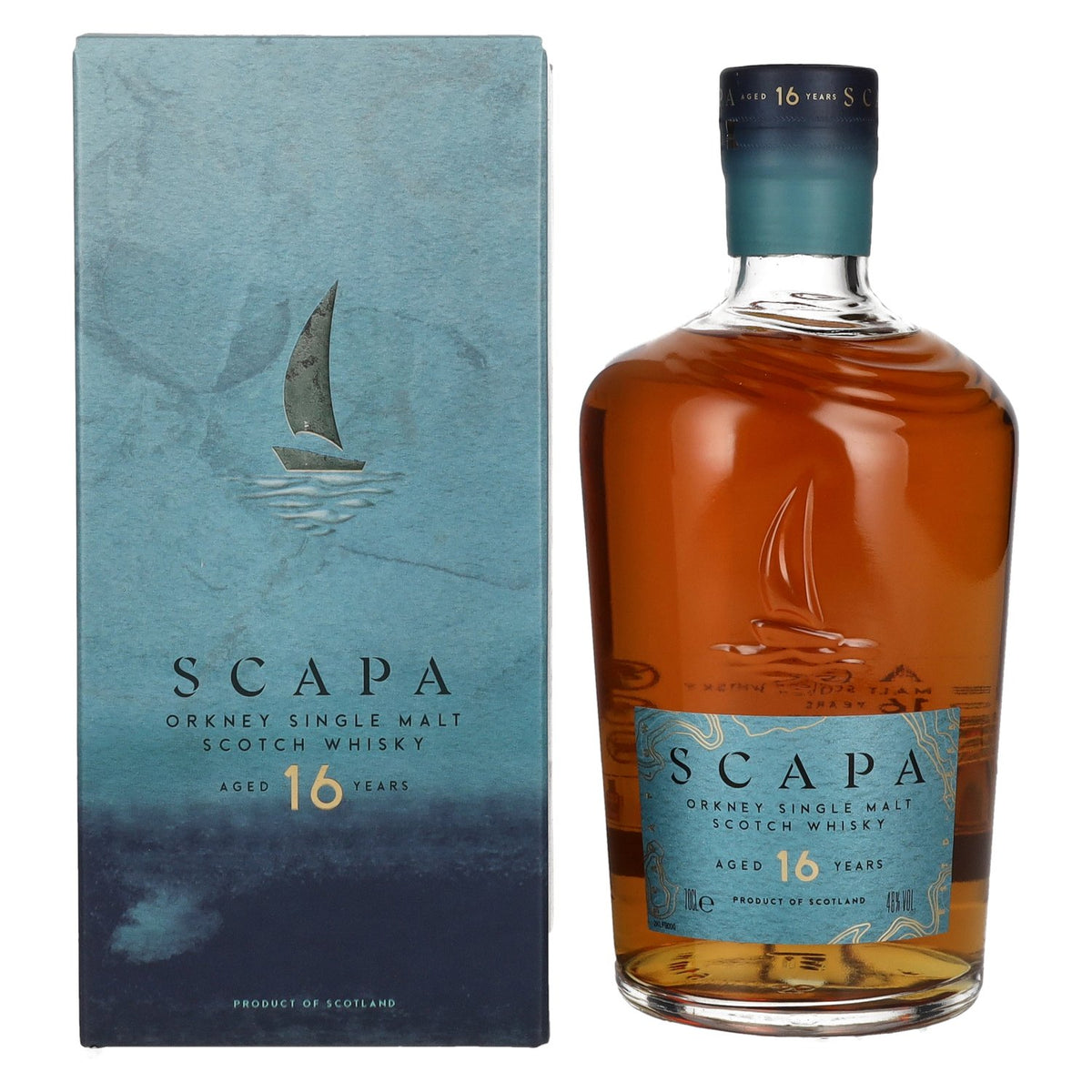 Scapa Orkney 16-Year-Old Single Malt Scotch Whisky, 48% ABV, 0.7 litres, in a gift box