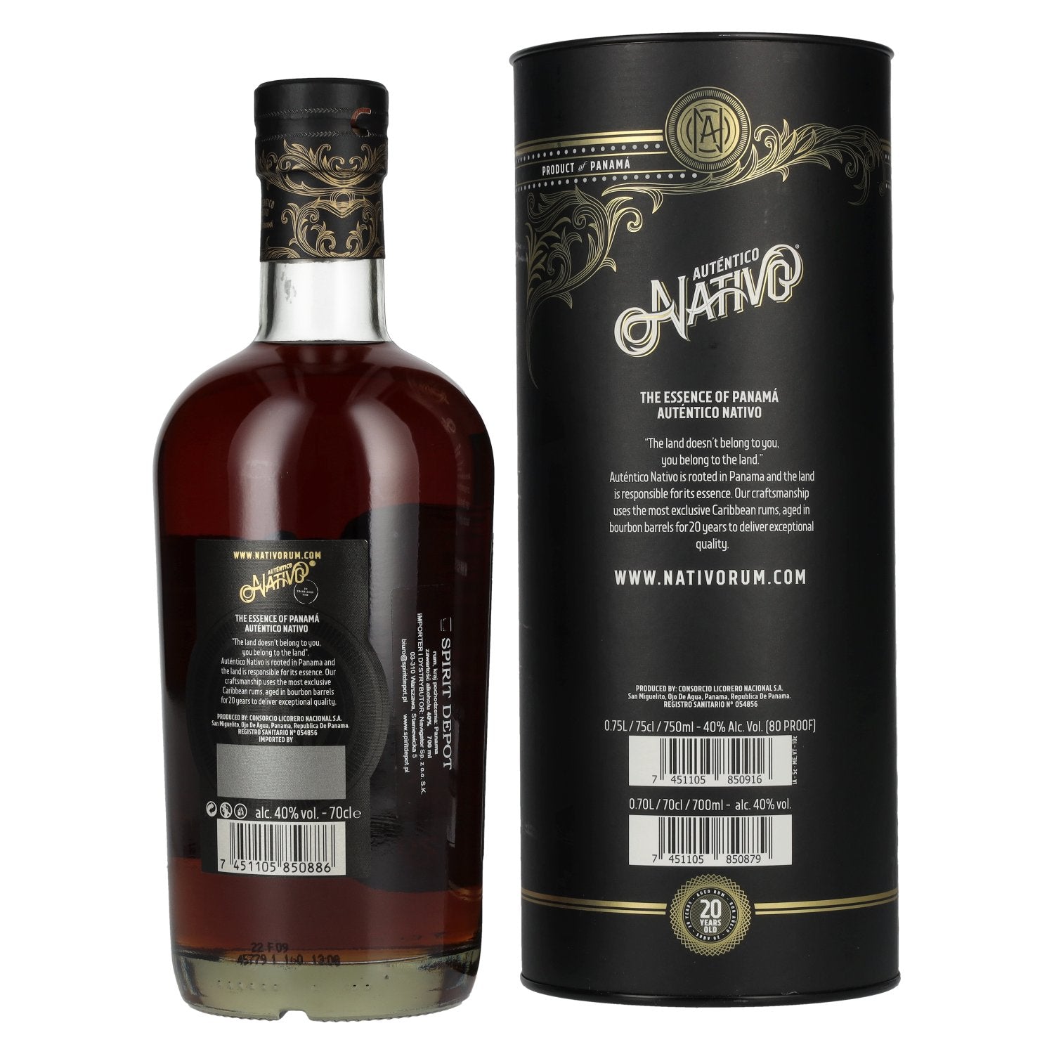 Auténtico Nativo 20 Years Old Special Reserve Rum 40% Vol. 0,7l in Geschenkbox