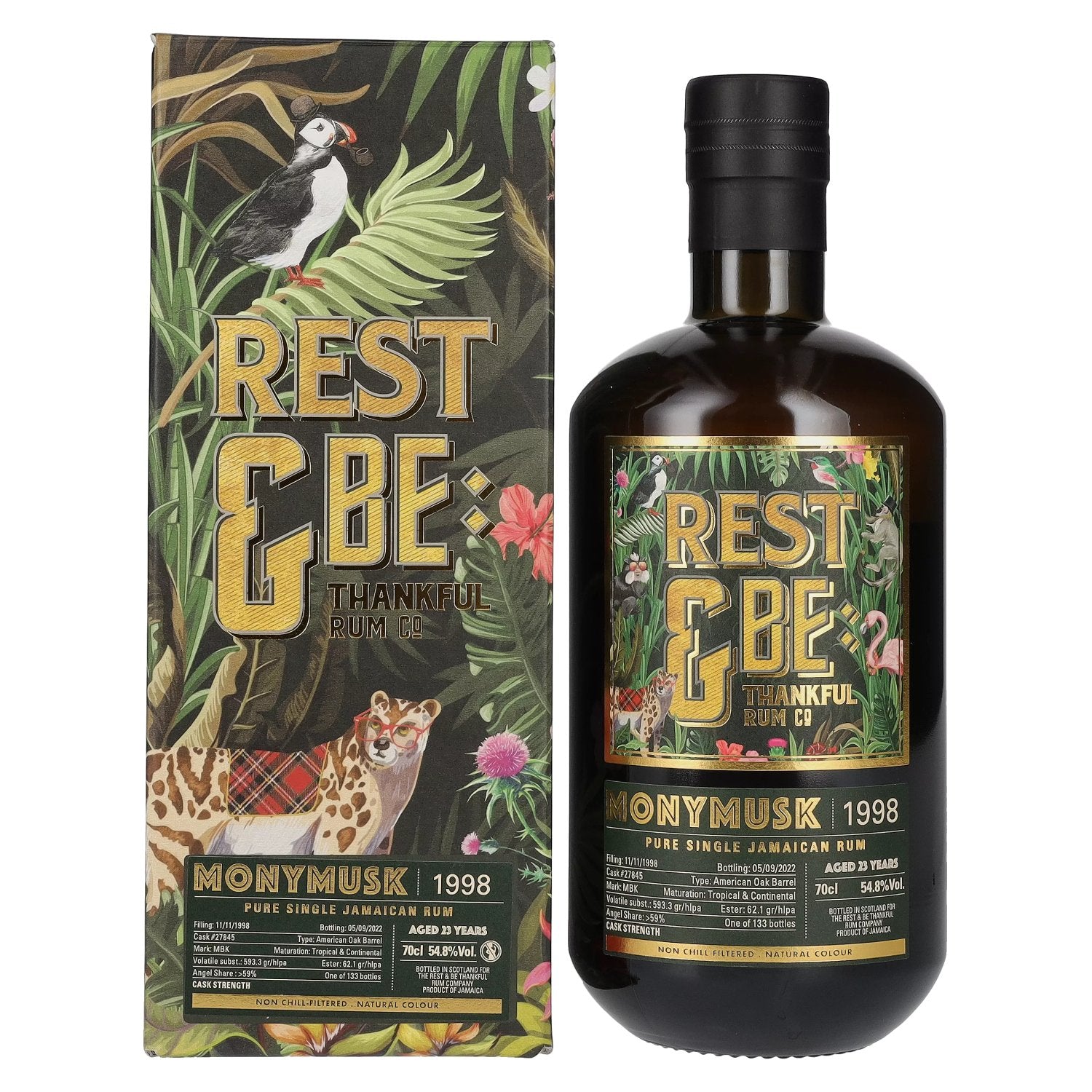 Rest &amp; Be Thankful Monymusk Rum 23 Jaar Oud Pure Single Jamaicaanse Rum 1998 54,8% Vol. 0,7l in geschenkverpakking