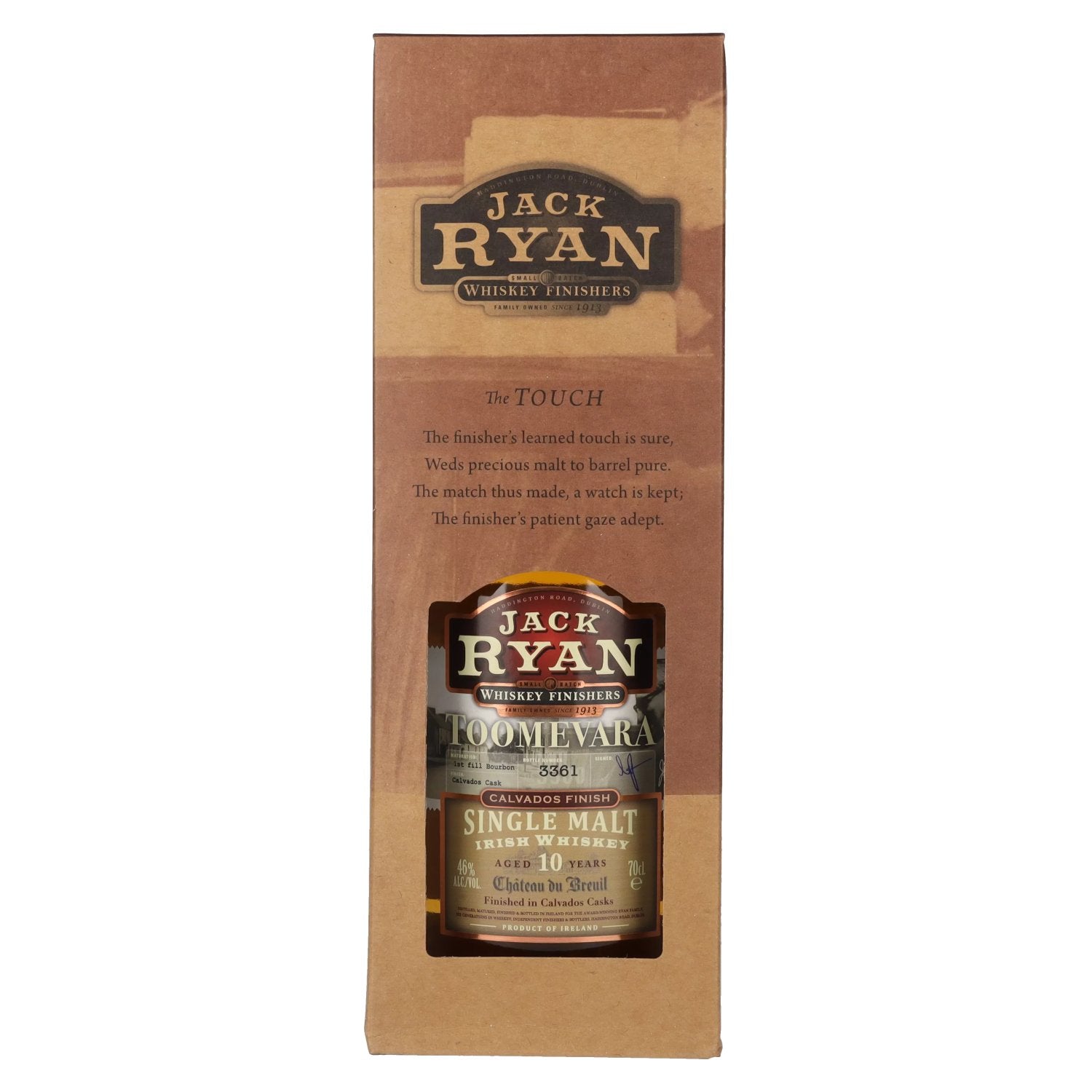 Jack Ryan TOOMEVARA 10 Years Old Single Malt Irish Whiskey Calavados Finish 46% Vol. 0,7l in geschenkverpakking
