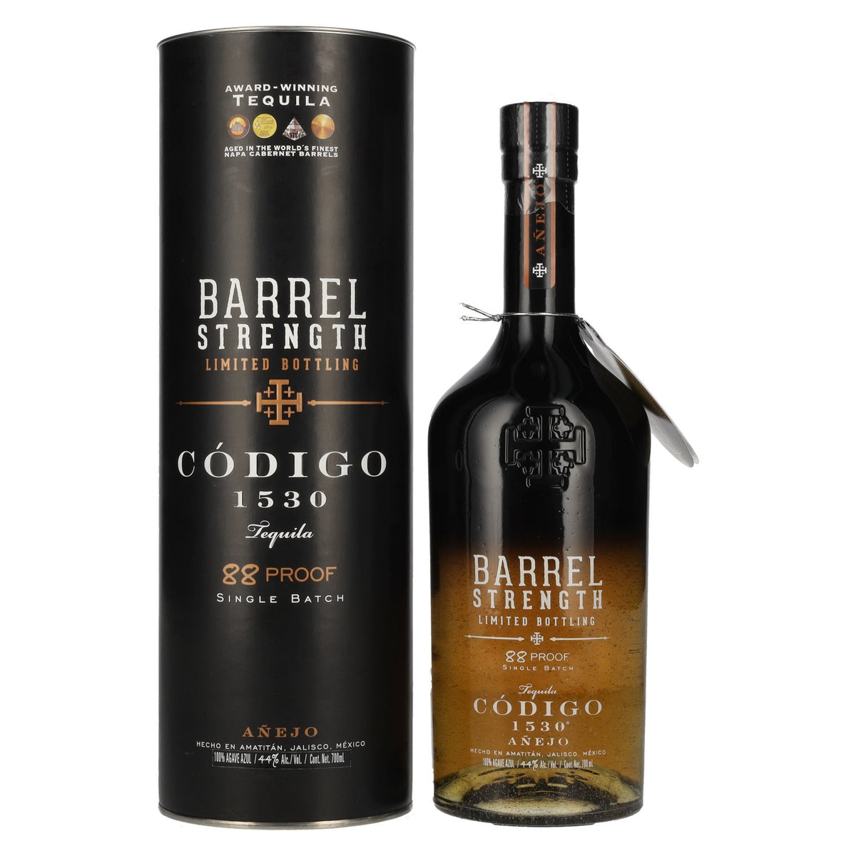 Código 1530 BARREL AÑEJO Tequila 44 % vol. 0,7 l dans un coffret cadeau