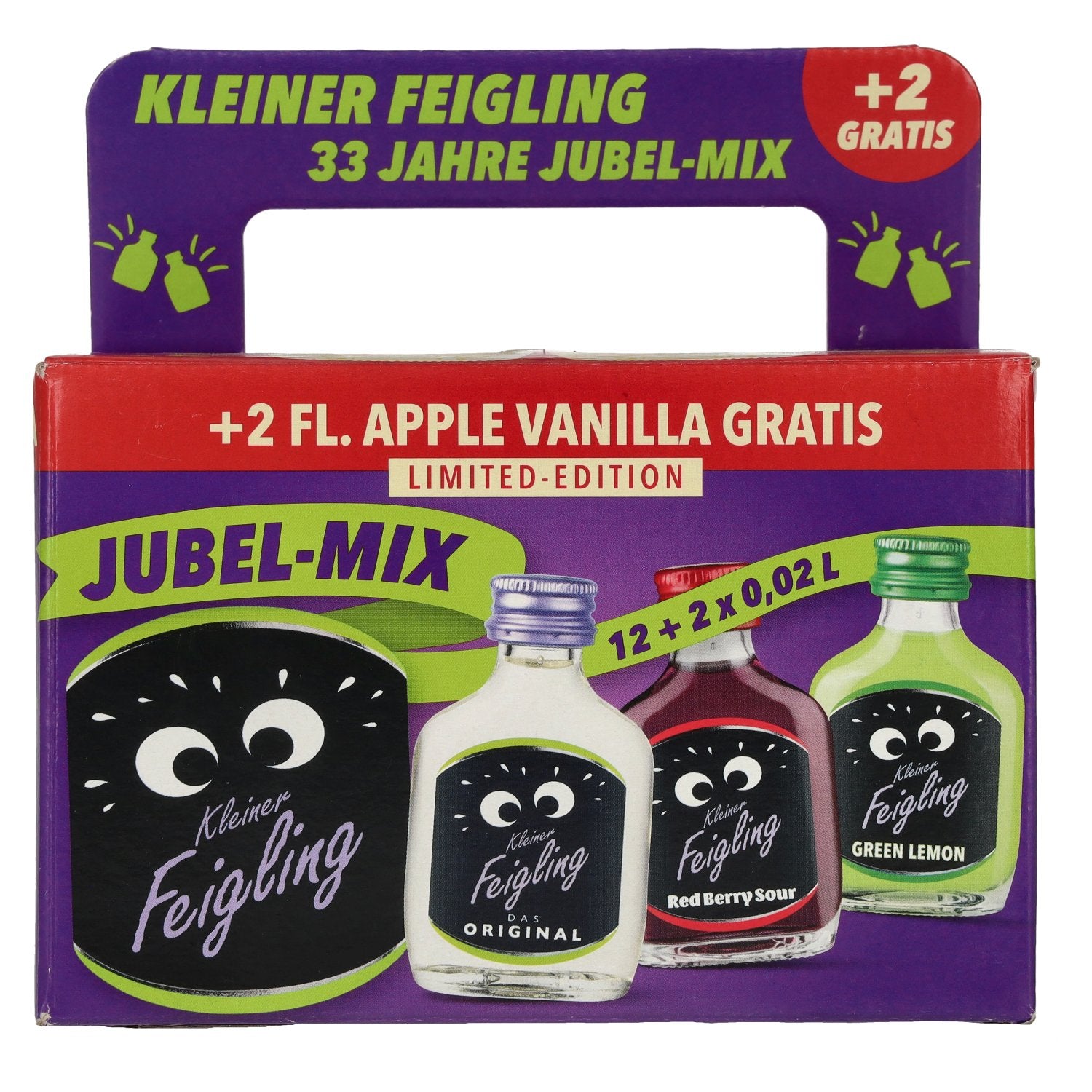 Kleiner Feigling Jubel-Mix 15,4% vol. 12x0,02l avec 2 bouteilles Apple Vanilla 0,02l