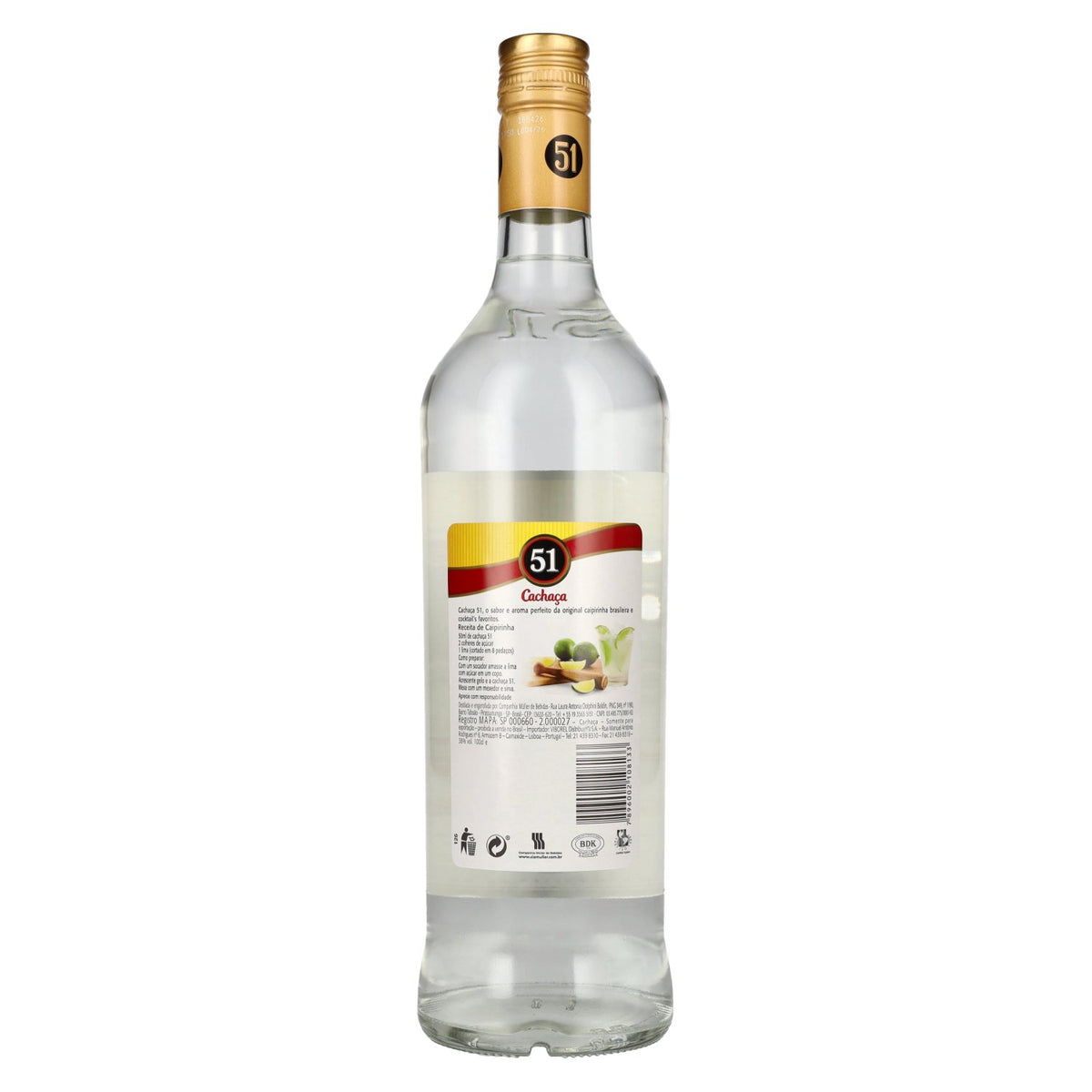 Cachaça 51 Brazil Sugar Cane Spirit 38% vol. 1 l
