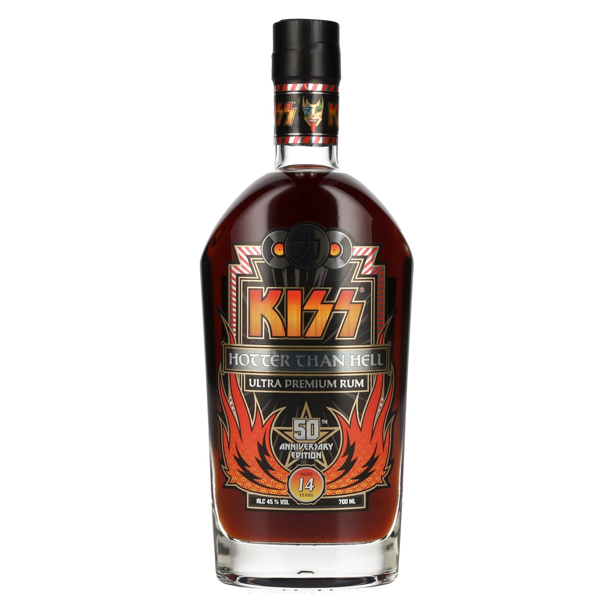 Kiss 14 Years Old Hotter than Hell Ultra Premium Rum 50th Anniversary Edition 45% vol. 0,7 l