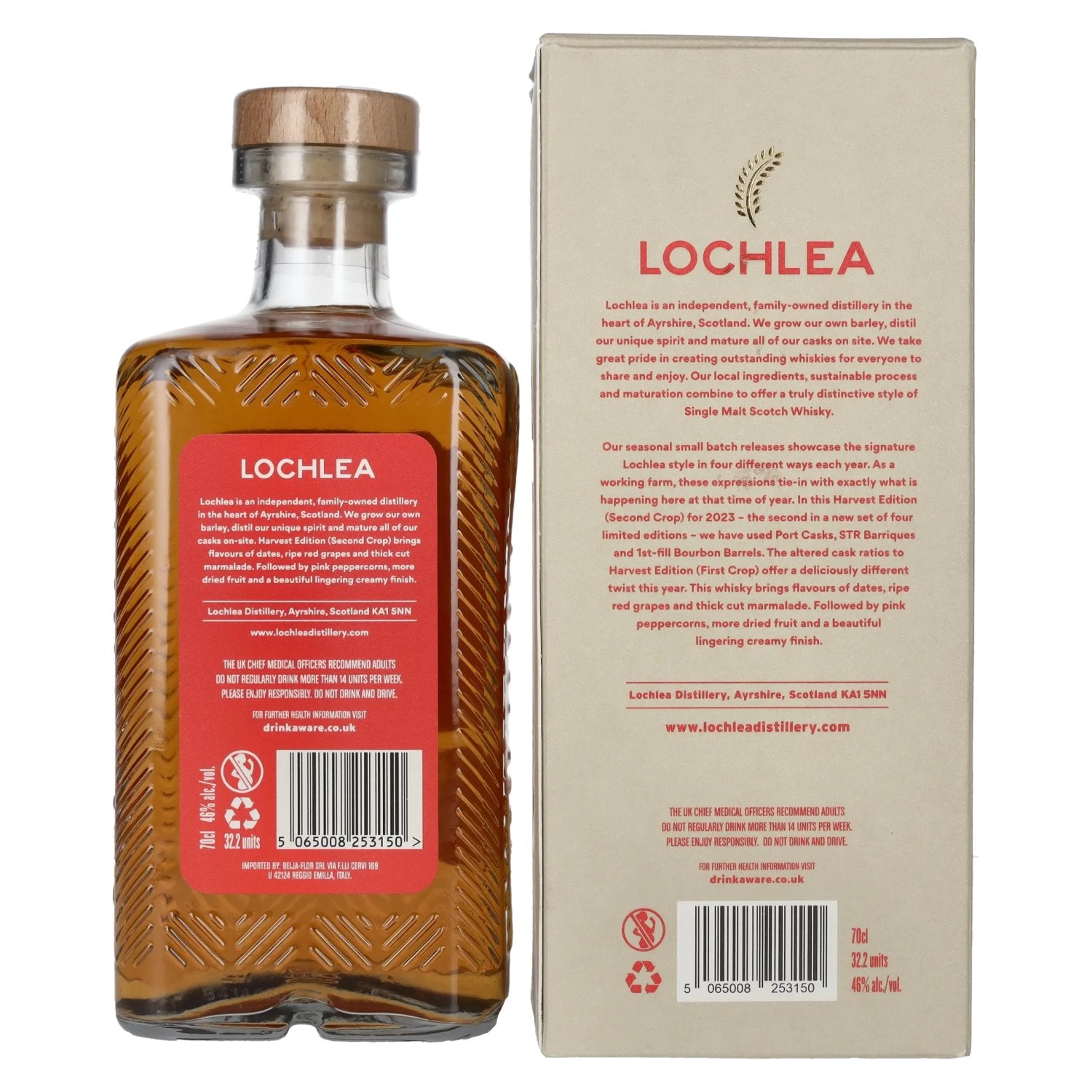 Lochlea HARVEST EDITION Second Crop Single Malt Scotch Whisky 46% Vol. 0,7l in geschenkverpakking