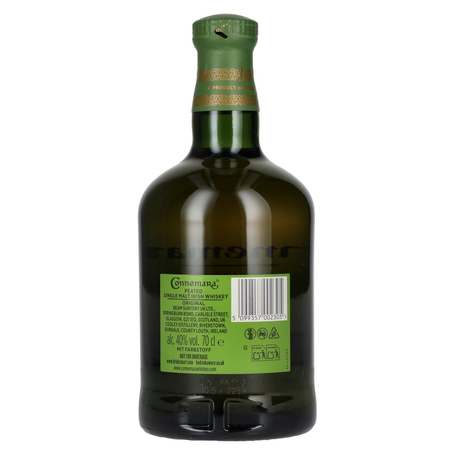 Connemara ORIGINAL Peated Single Malt Irish Whiskey, 40 % vol., 0,7 l