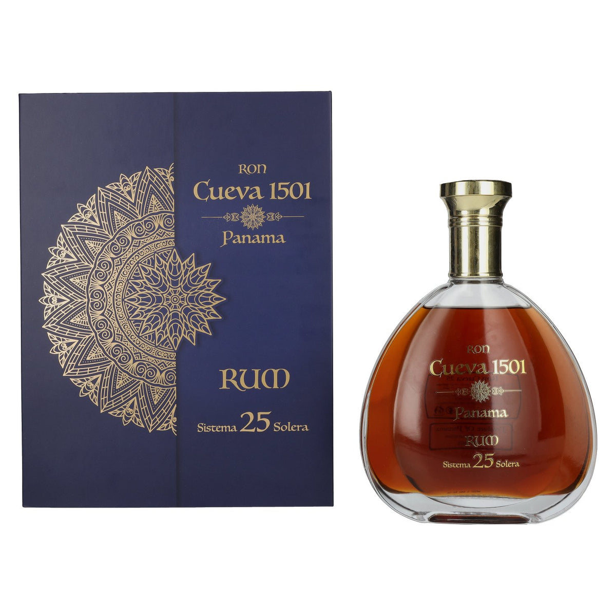 Ron Cueva 1501 Sistema 25 Solera Panama Rum 40% ABV 0.7l in a gift box