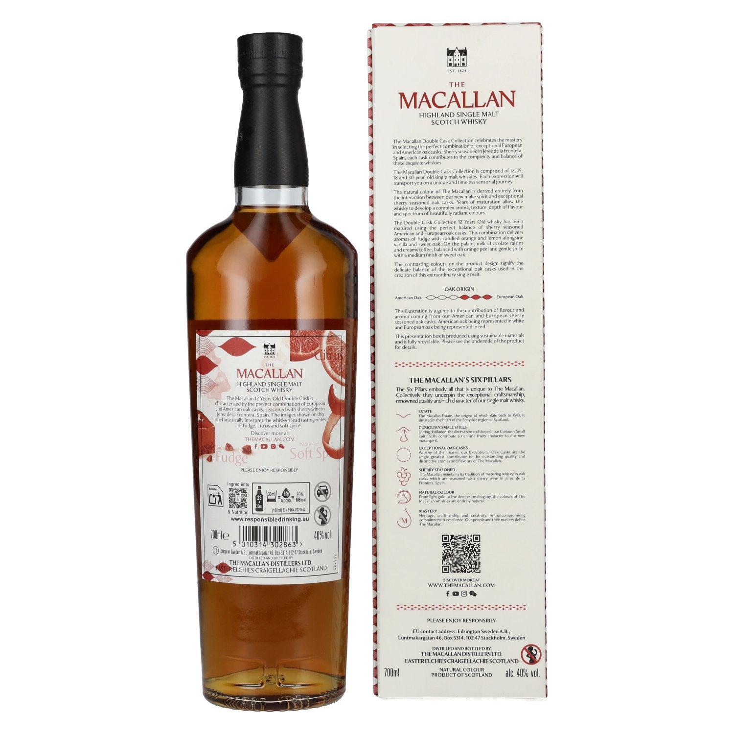 The Macallan 12 Years Old DOUBLE CASK COLLECTION 40% Vol. 0,7l in Geschenkbox