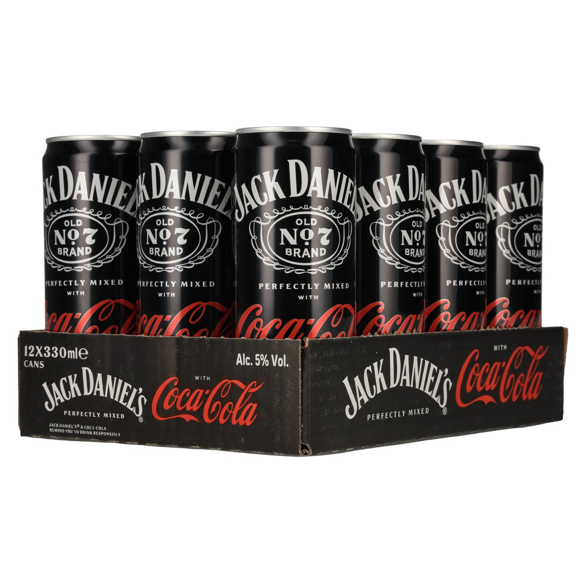 Jack Daniel's No. 7 Whiskey &amp; Coca Cola 5% vol. 12 blikjes van 0,33 l (statiegeld)