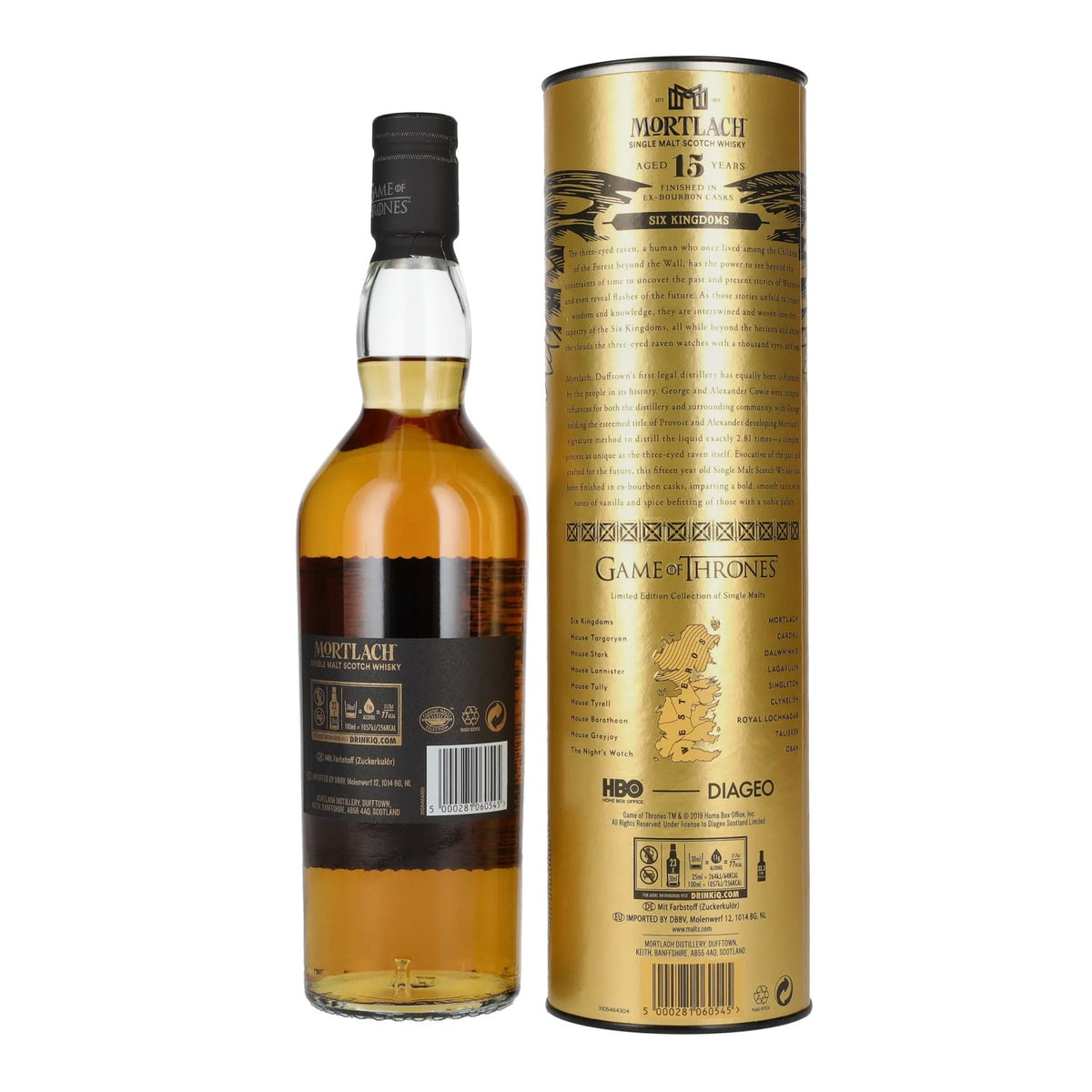 Mortlach 15 ans d'âge GAME OF THRONES Édition limitée « Six Kingdoms » 46 % vol. 0,7 l dans un coffret cadeau
