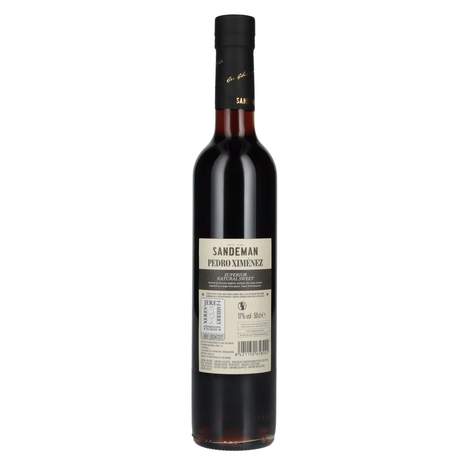 Sandeman PEDRO XIMÉNEZ Superior Natuurlijke Zoete Sherry 17% Vol. 0,5l