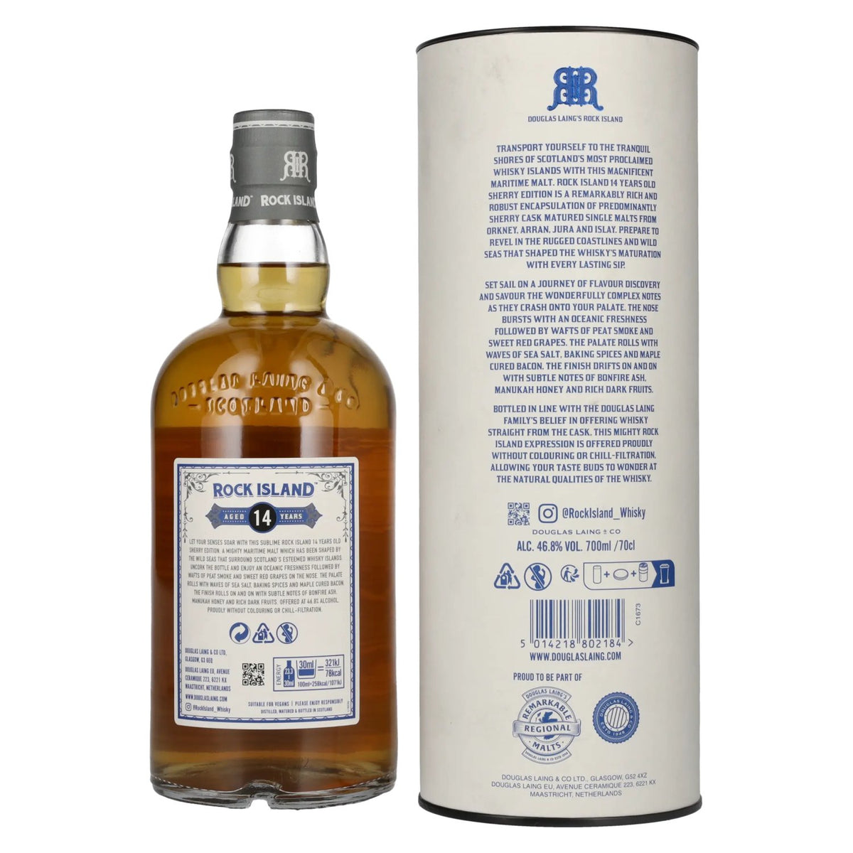 Douglas Laing ROCK ISLAND 14 Years Old Sherry Edition 46,8% Vol. 0,7l in Geschenkbox