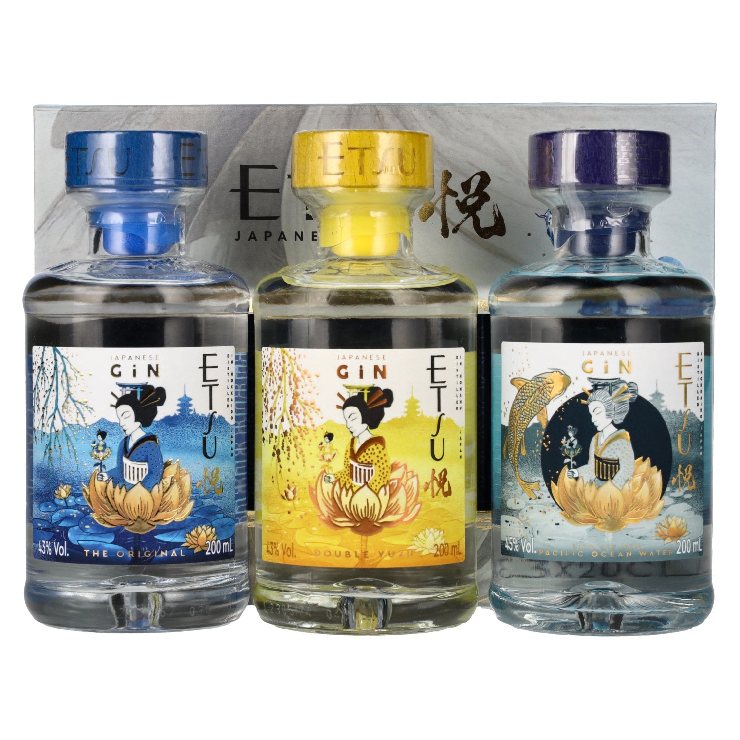 Etsu Japanese Gin Set 43,7% vol. 3x0,2l en boîte cadeau