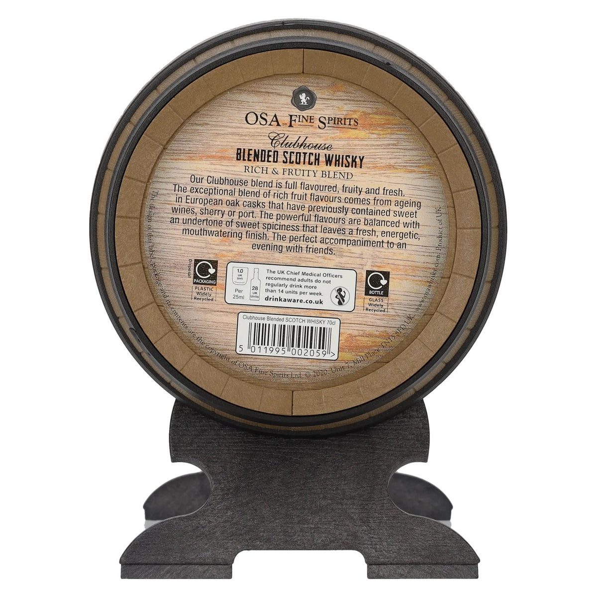 OSA Fine Spirits CLUBHOUSE Blended Scotch Whisky 40% Vol. 0,7l im Whiskyfass