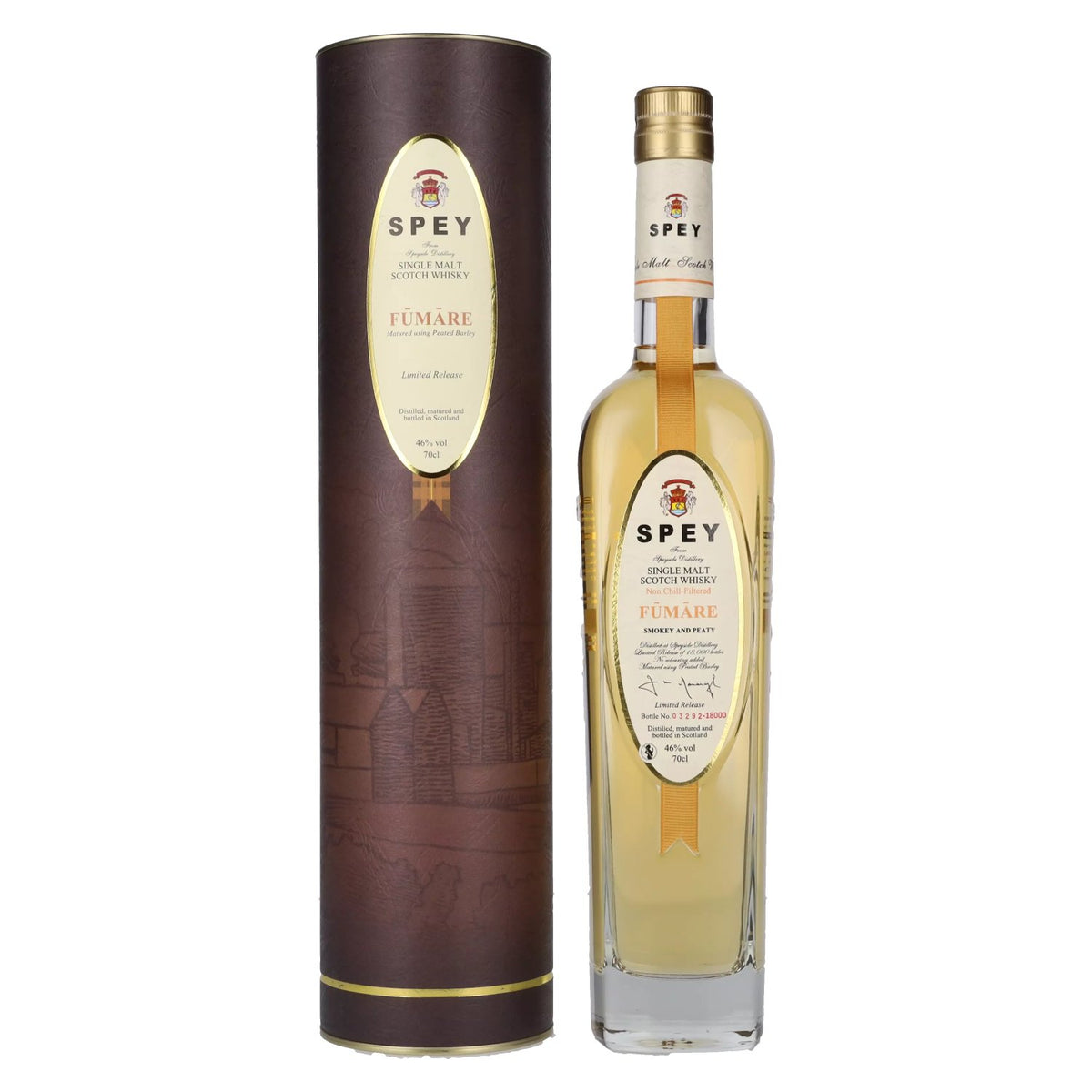 SPEY FŨMÃRE Smoky and Peaty Single Malt Scotch Whisky 46% ABV, 0.7 litres, in a gift box