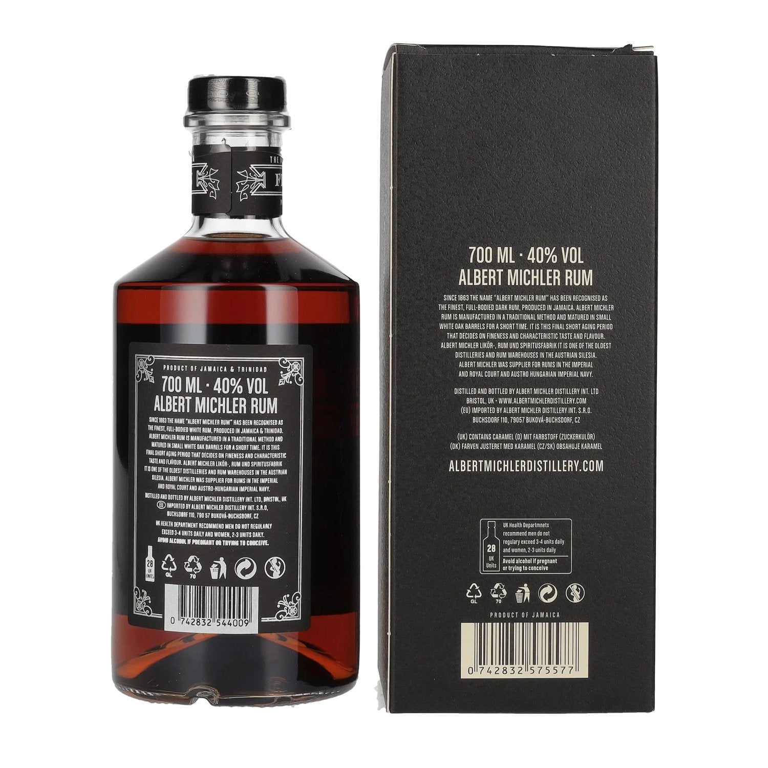Albert Michler Jamaica Dark Rum 40% vol. 0,7l en boîte cadeau