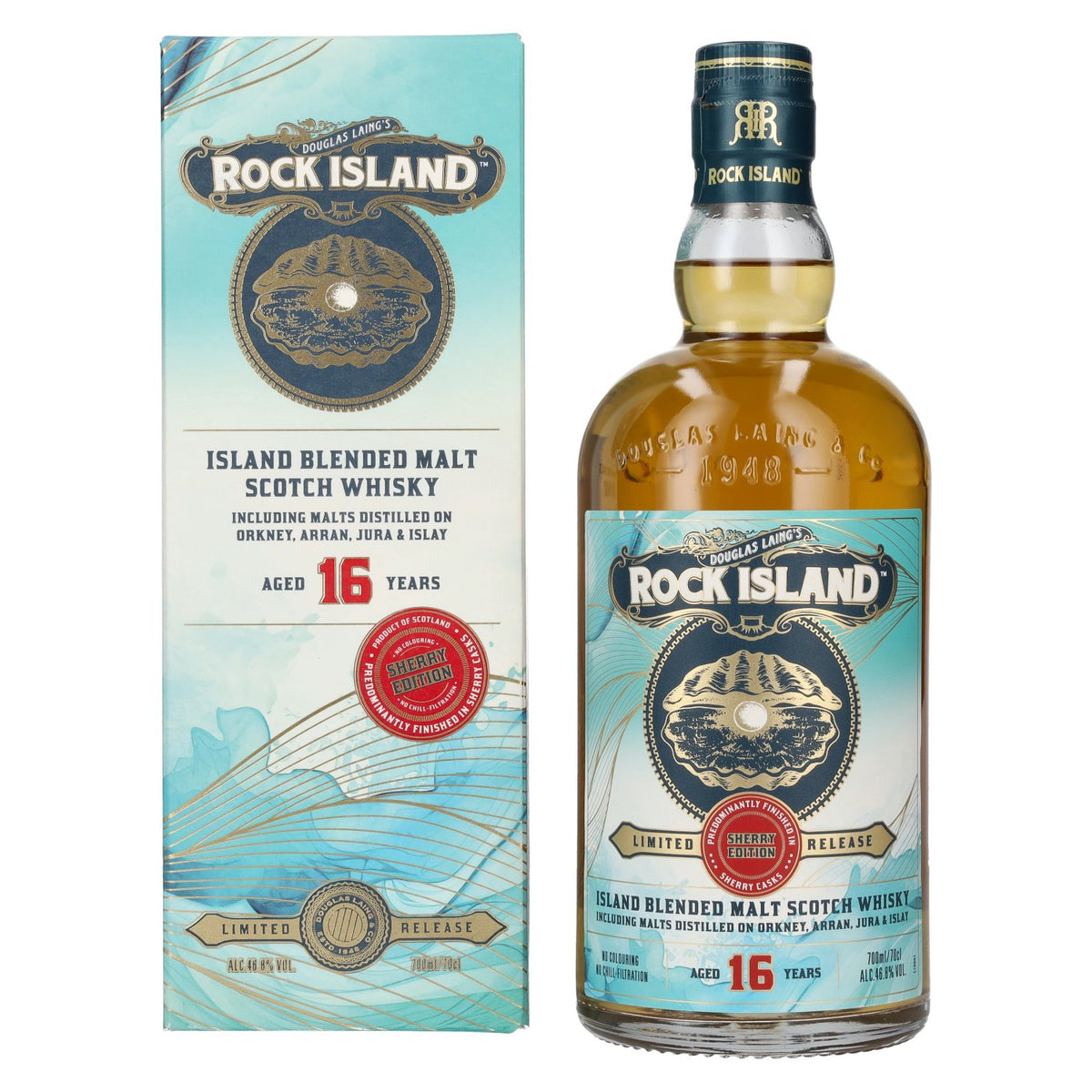 Douglas Laing ROCK ISLAND 16 Years Old Sherry Edition 46.8% vol. 0.7l in a gift box