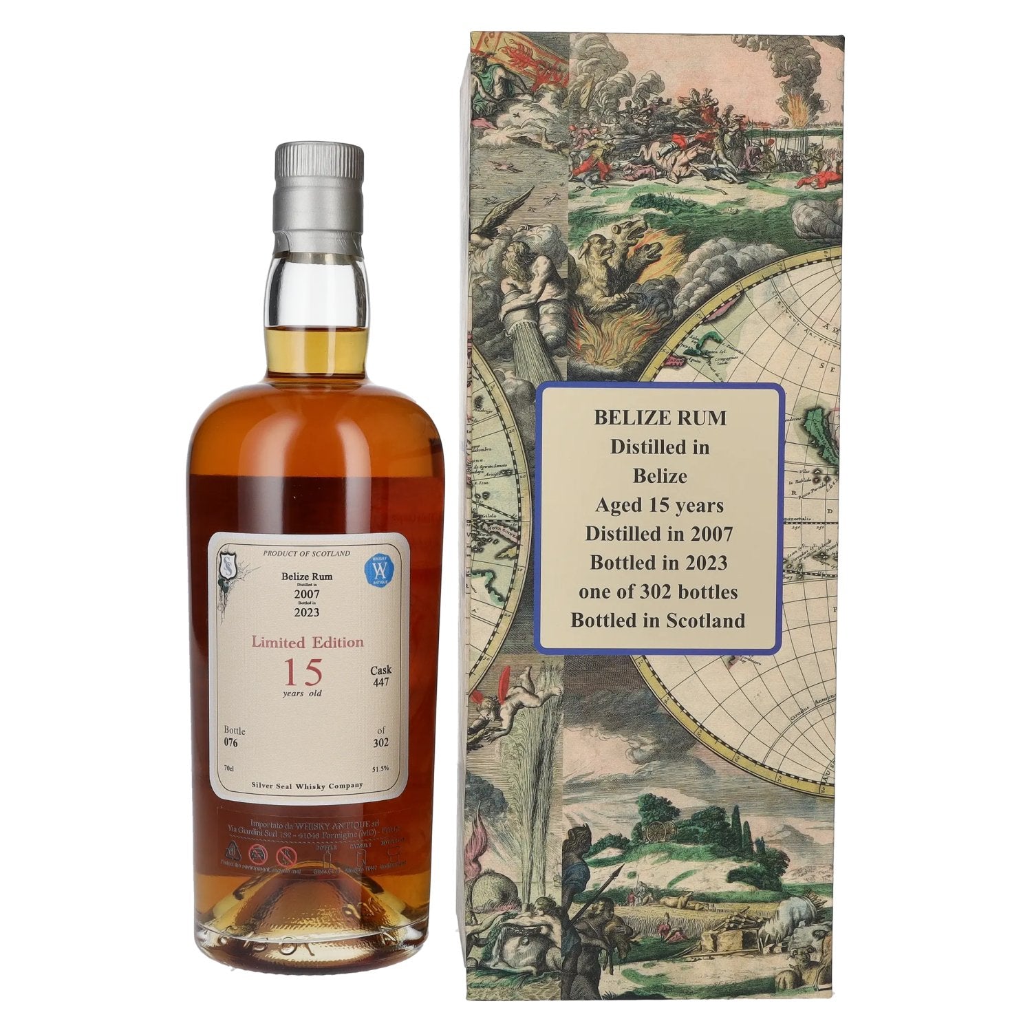 Silver Seal BELIZE Rum 15 Jaar Oud 2007 51,5% Vol. 0,7l in geschenkverpakking