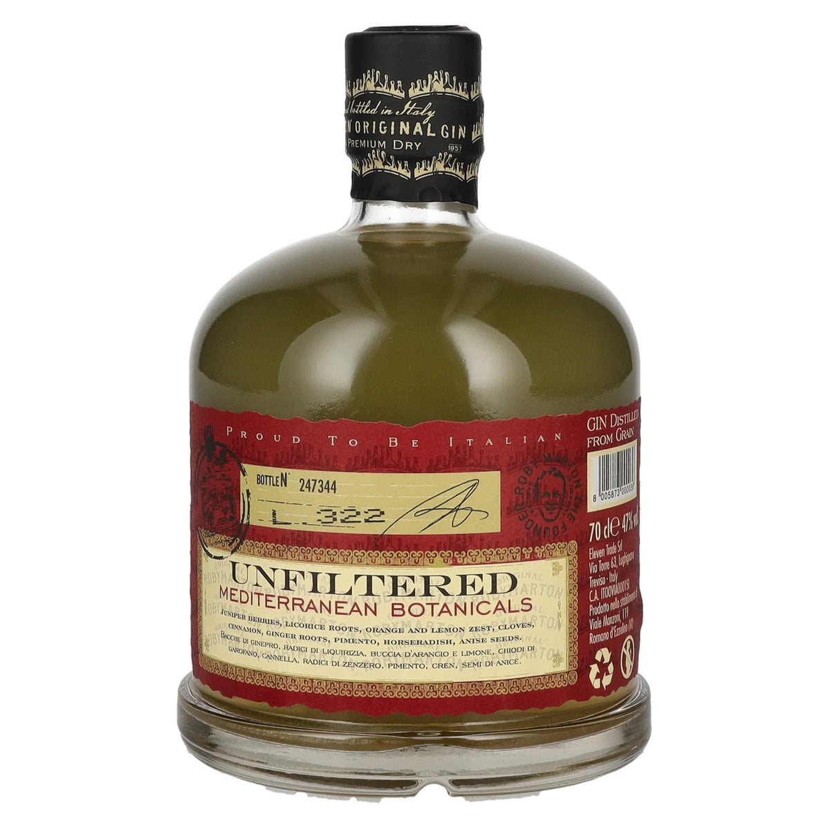 Roby Marton Gin Original Italian Premium Dry 47% vol. 0,7 l